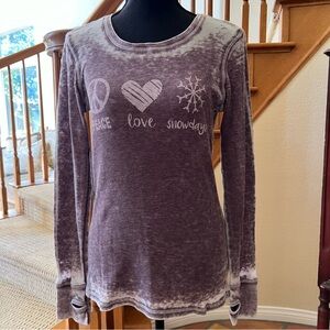 Allen Allen Peace Love Snowdays Long Sleeve Top